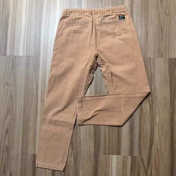 Obey Men's Pants Brown Chino Elastic Waist Pull On Drawstring Slim Tapered Sz M - Picture 4 of 10